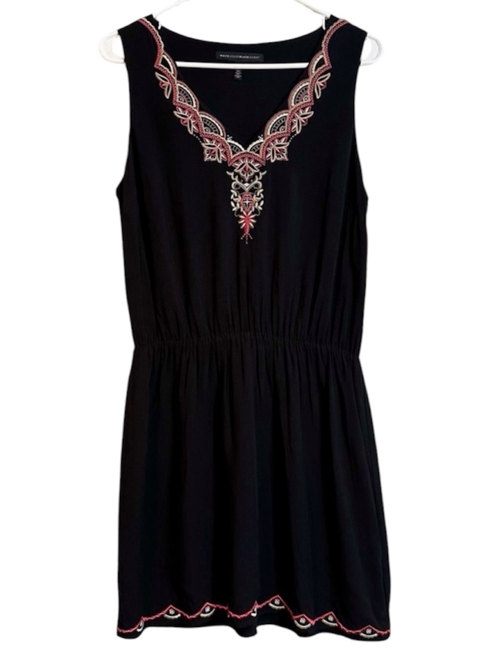 White House Black Market Embroidered Bohemian Blouson Tank Dress